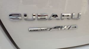 A common AWD logo, this one on a Subaru XV.