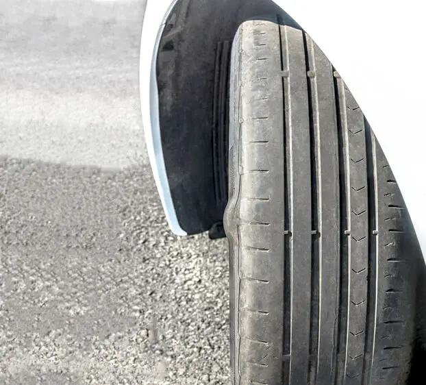 Example of badly worn tire tread in need of replacement. 